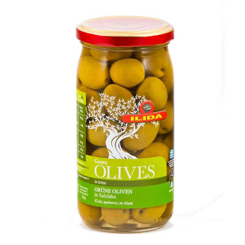griechische-lebensmittel-griechische-produkte-gruene-oliven-in-salzlake-und-olivenoel-215g-ilida