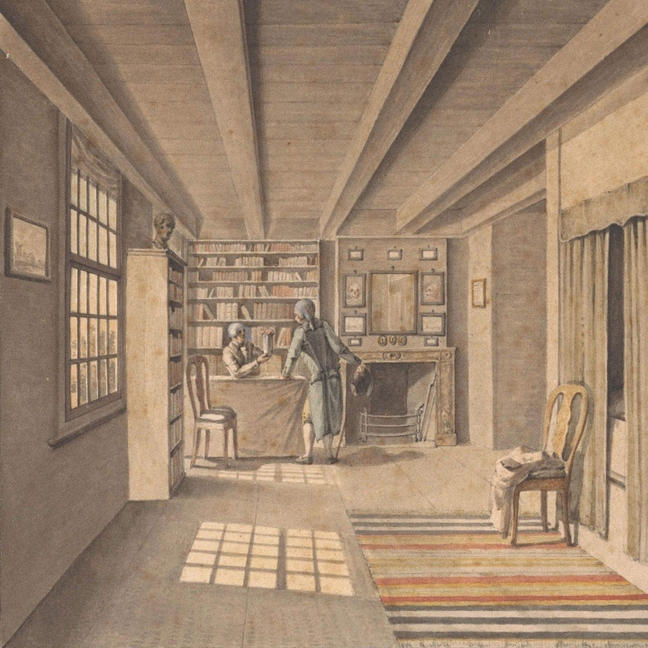 Книготорговец в книжном магазине. Неизвестный художник. Амстердам, 1850. Источник: etoretro.ru