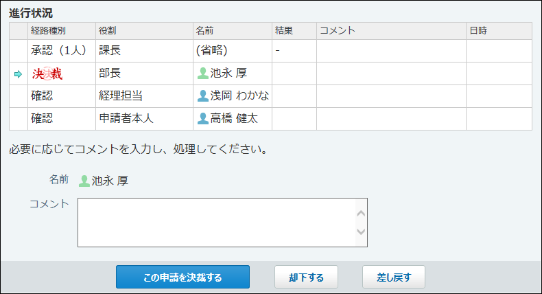 未処理申請を処理している画像