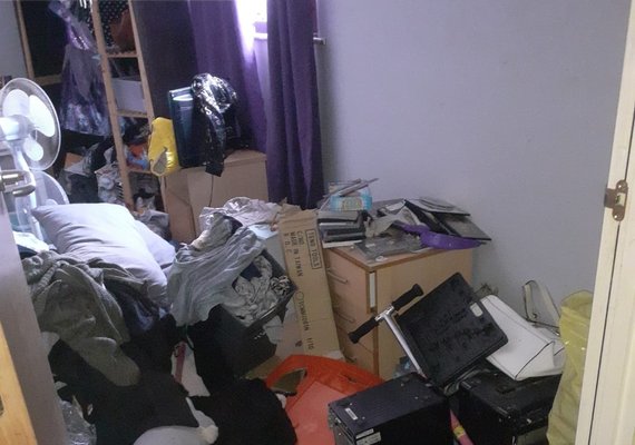 personal belongings scattered after squatter eviction