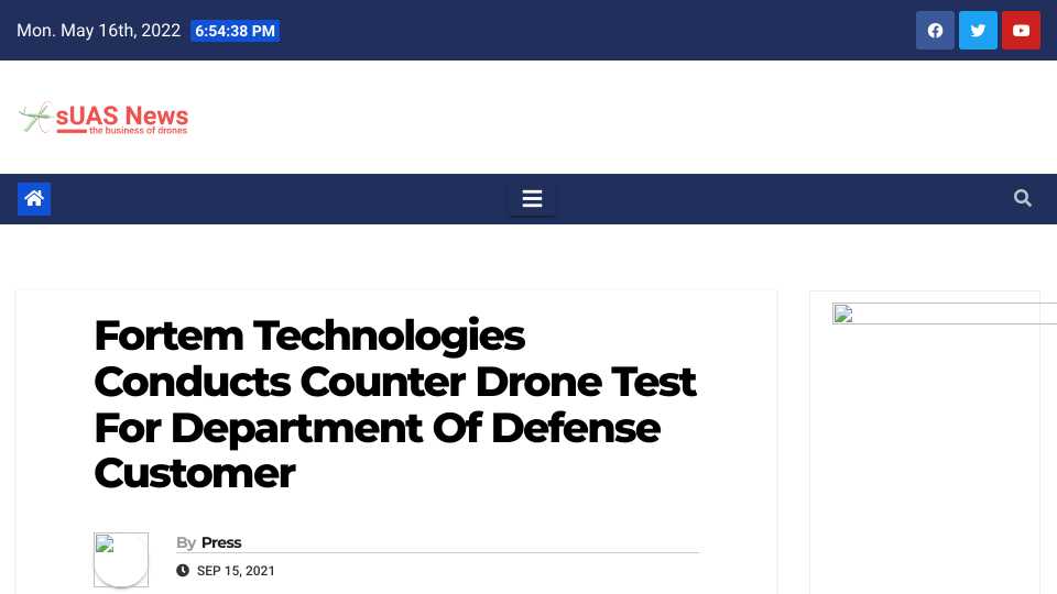 Fortem Technologies Conducts Counter Drone Test For Department Of Defense Customer