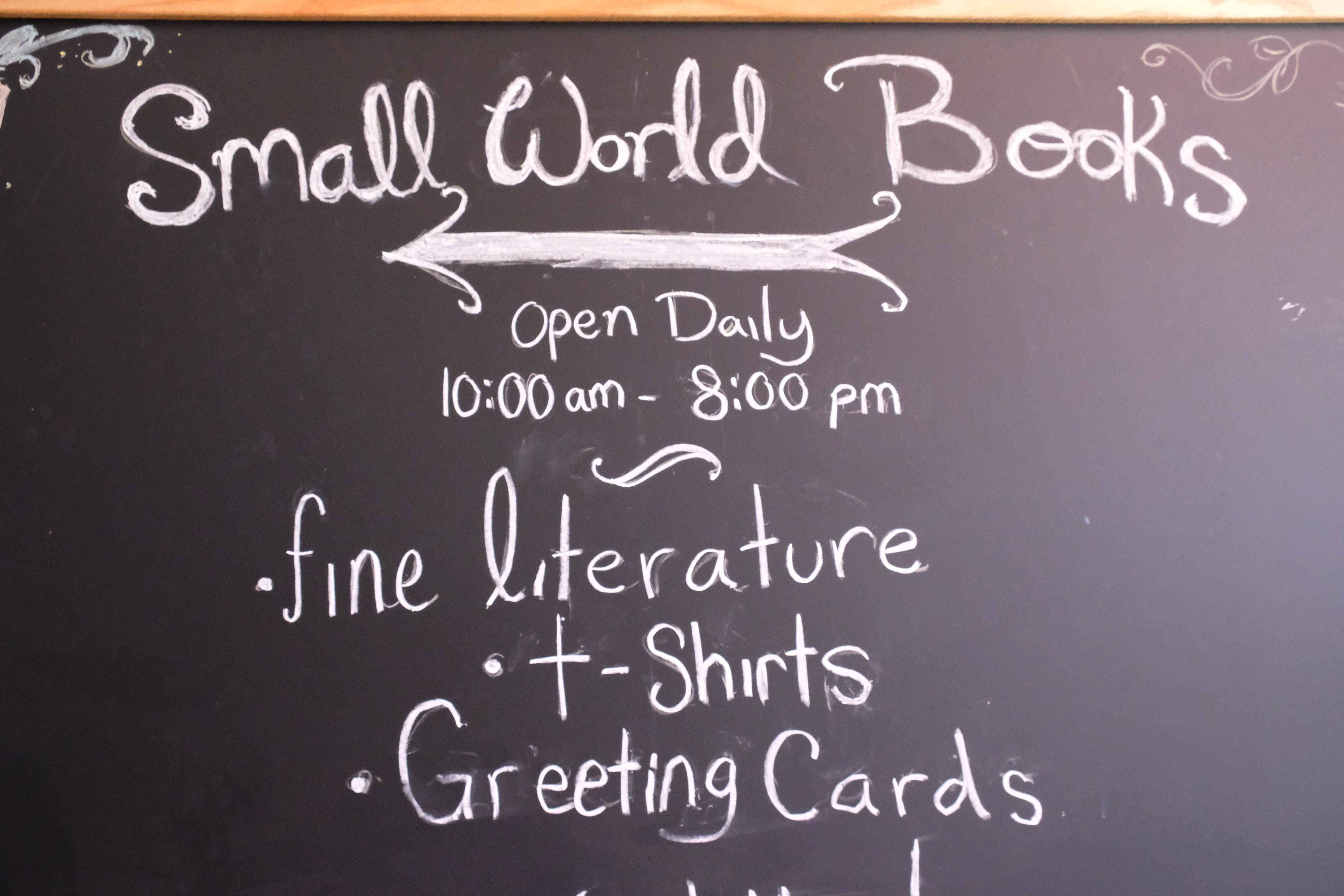 Bookstore chalk sign