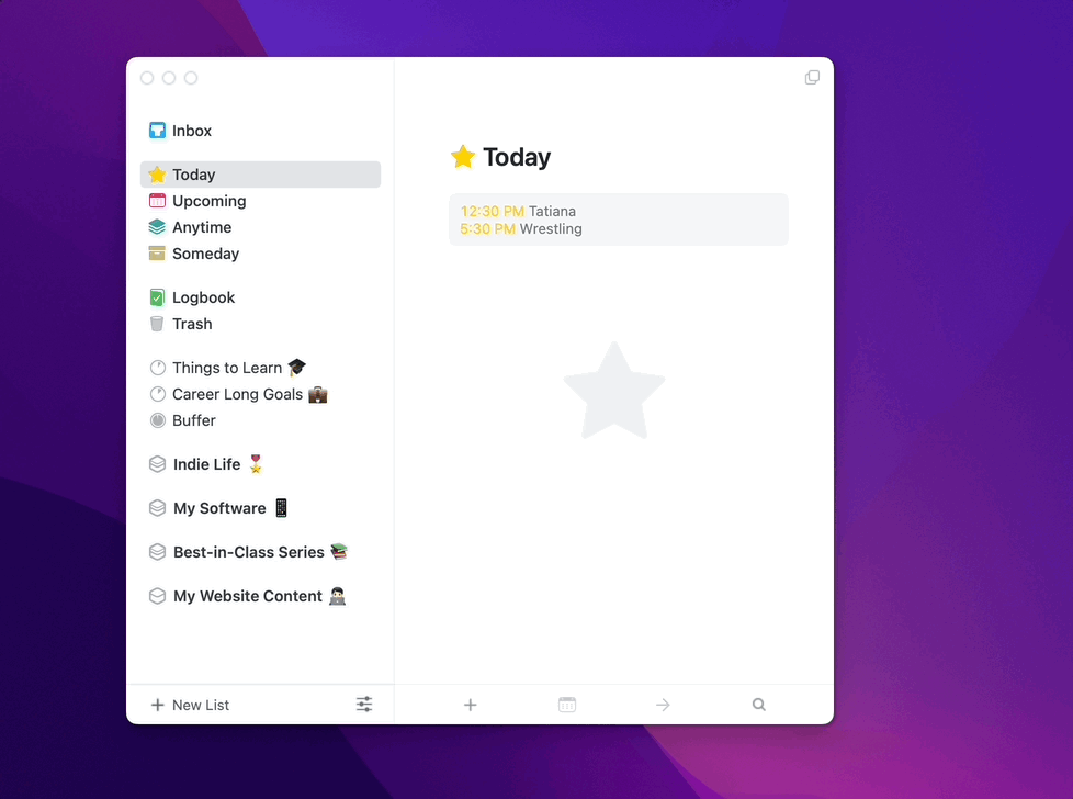 Things 3 by Cultured Code being resized to its minimum size and doing an animation to reinforce that.