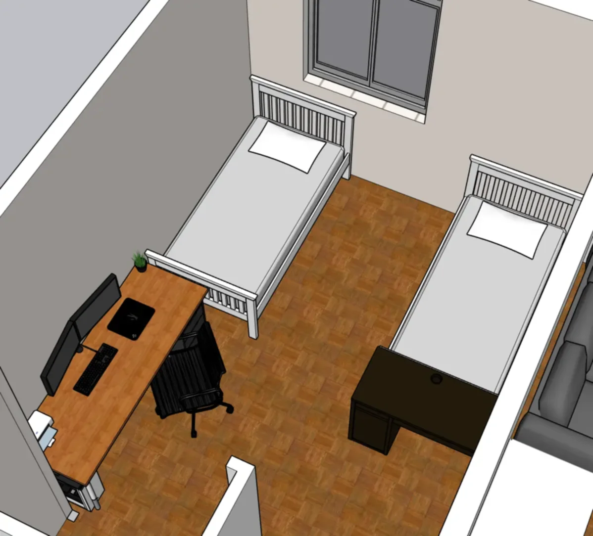 Design of my bedroom in Google Sketchup.