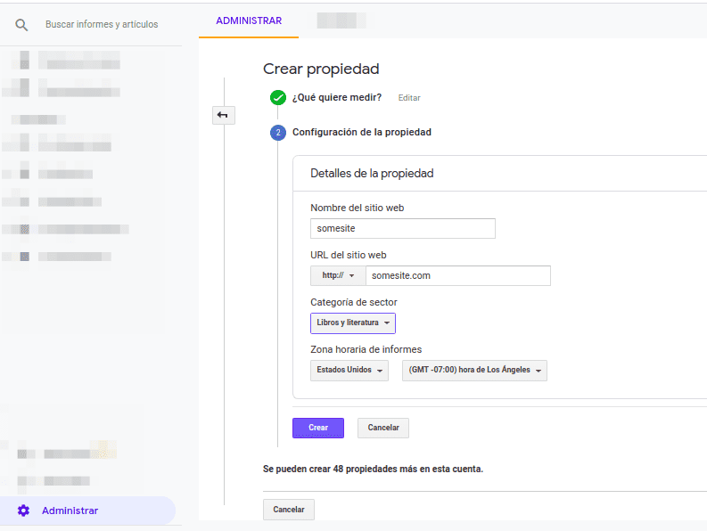 Configurando Sitio en Google Analitycs