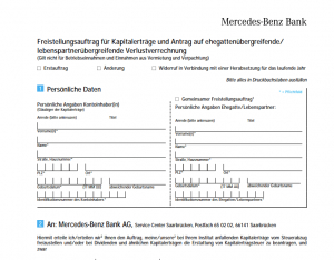 Mercedes Benz Bank Freistellungsauftrag