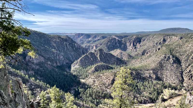 Looking into the Middle Fork Gila River canyon