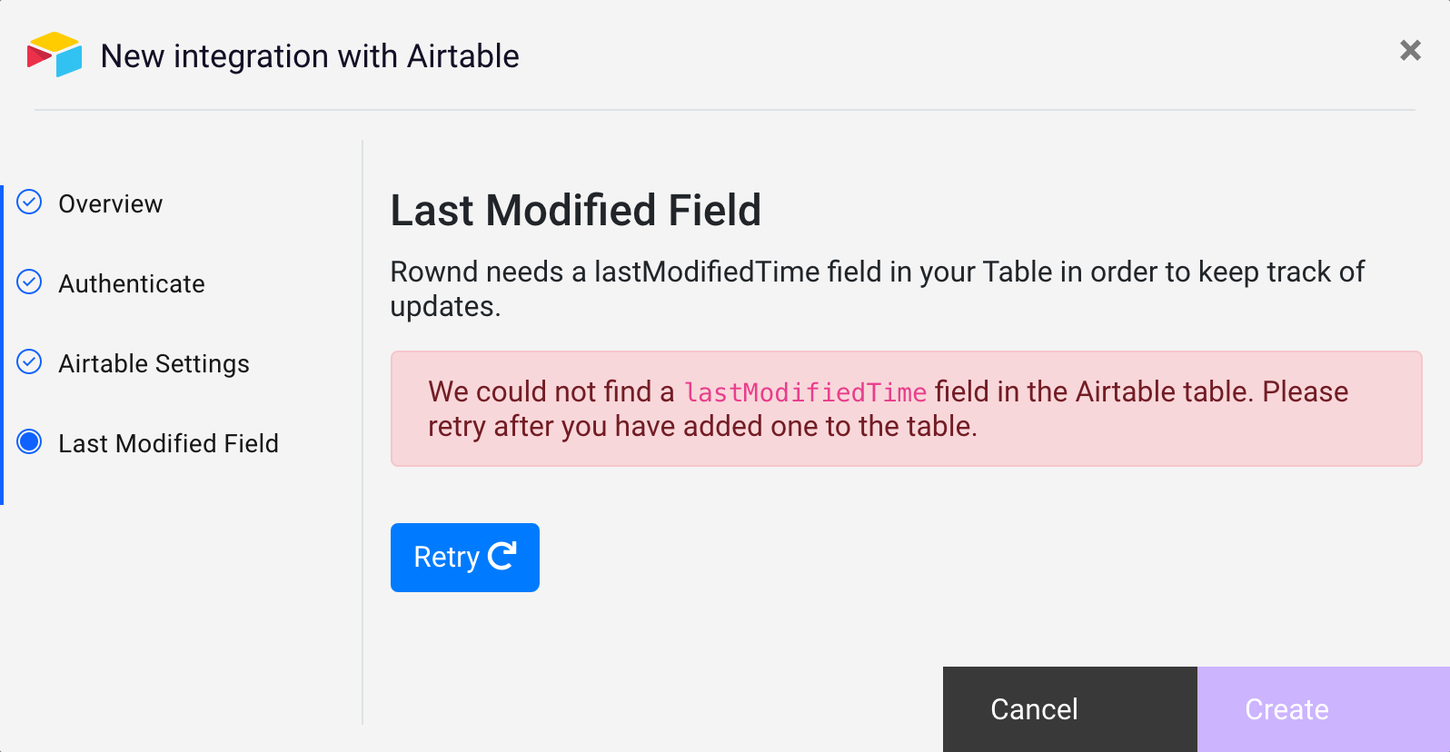 Last Modified Time Field not found