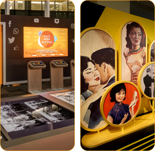 The National Library hosts permanent, special and online exhibitions that feature our rich collections and bring to life the history and heritage of Singapore and the region. Held at various locations in the National Library building, admission to our exhibitions are free.
<p> </p>
<p>Explore this site to find out more about our current and upcoming exhibitions and programmes. Visit our Online Exhibitions to enjoy virtual tours of past shows and access specially curated digital content.</p>