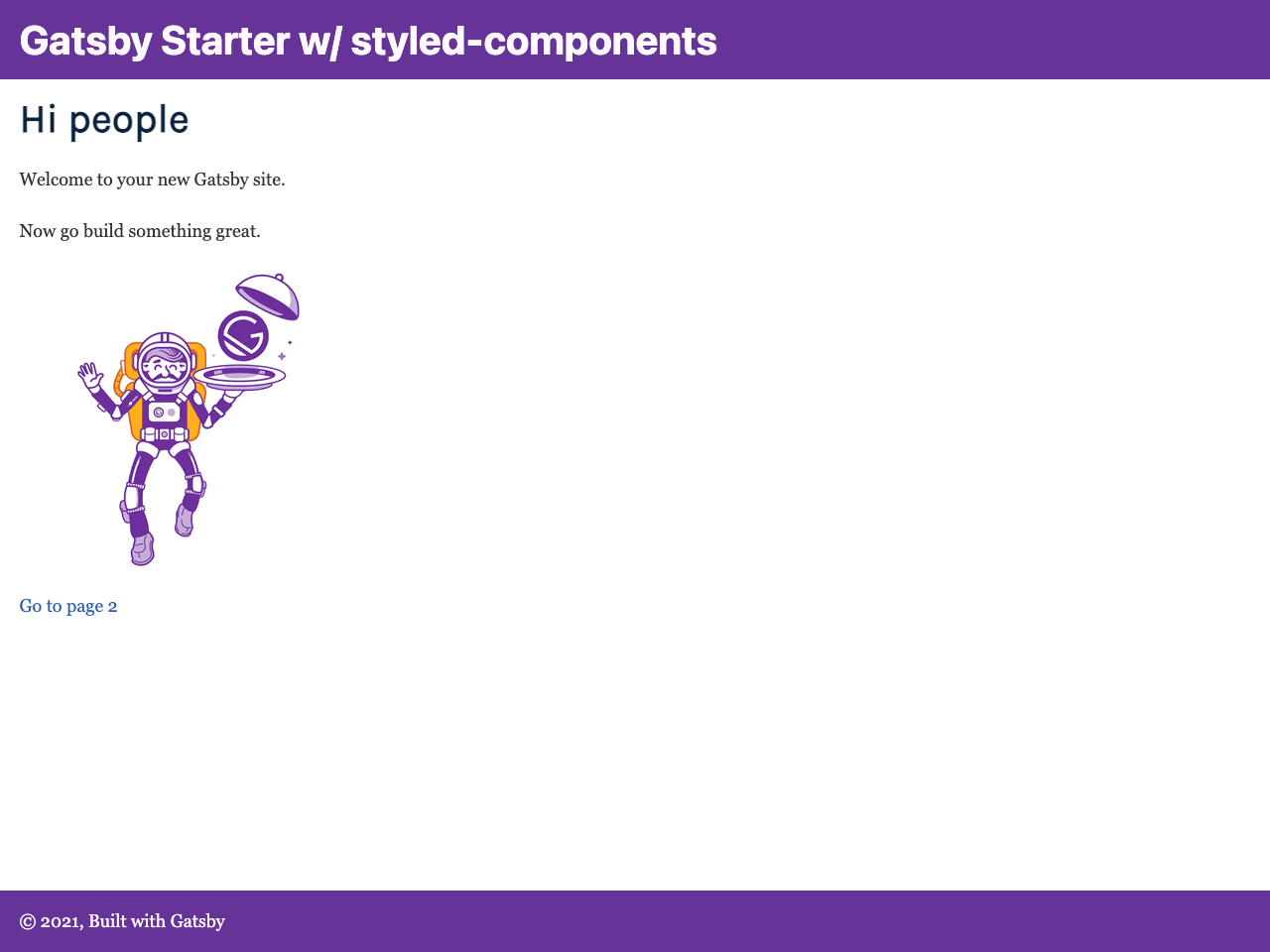 Gatsby Starter Styled Components screenshot