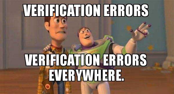 Verification errors buzz