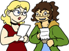 Adzy and Jane reading a letter