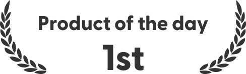 Product Hunt Badge: Product of the Day (1st place)