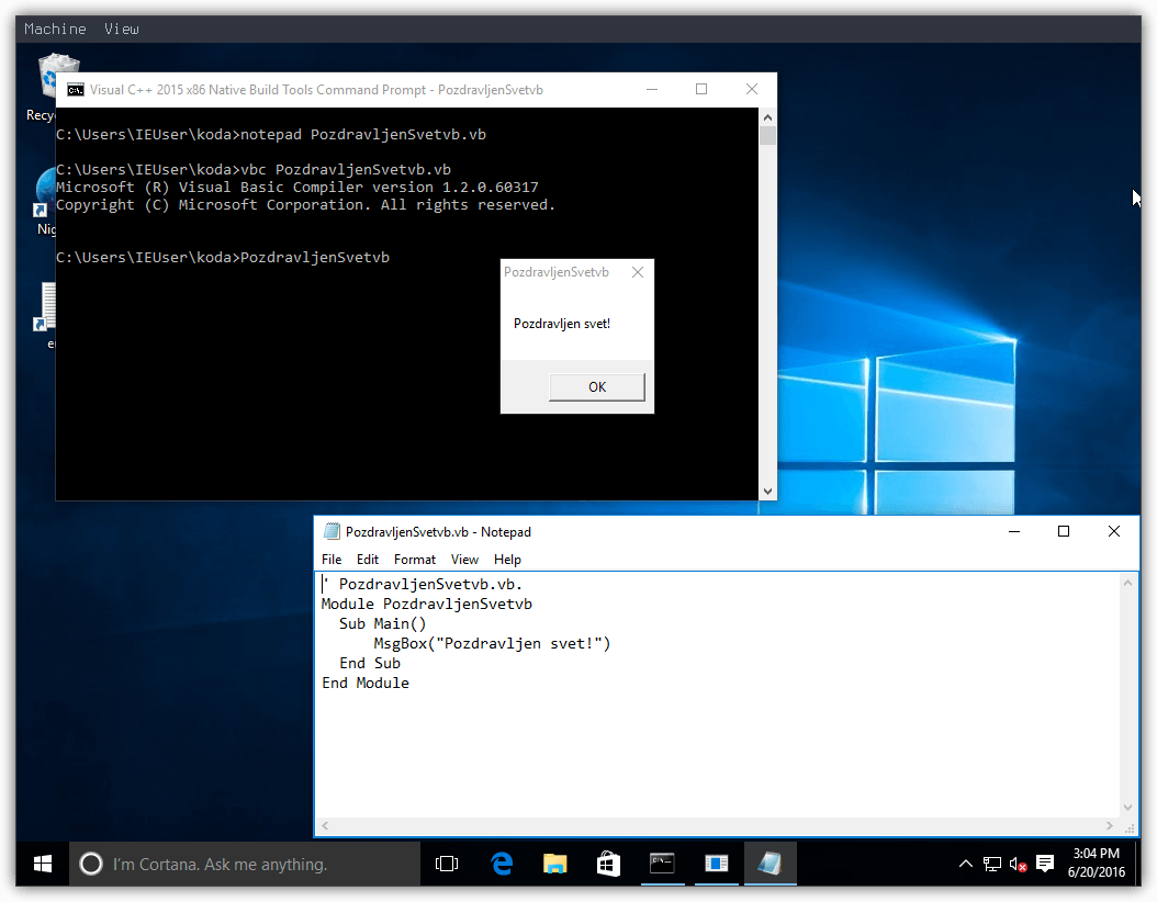 Slika 12: Windows 10 VB