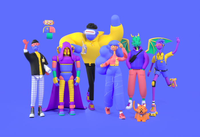A group of Polywork characters