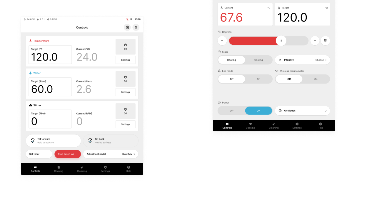 Two screens from the kettle UI floating around.