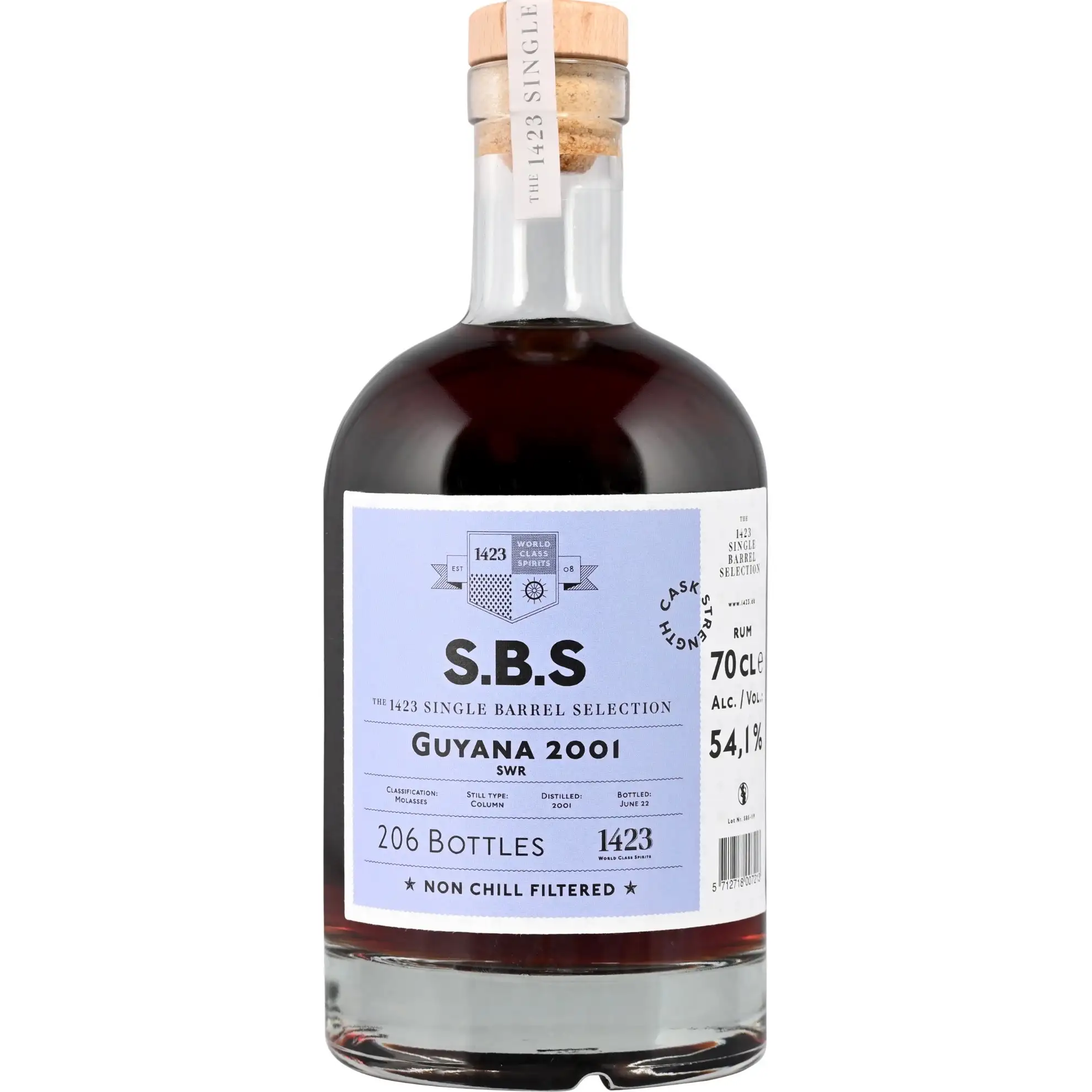 Image of the front of the bottle of the rum S.B.S Guyana SWR