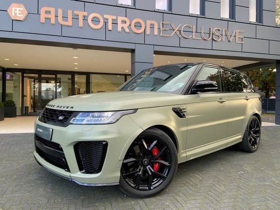 Land Rover Range Rover Sport P575 SVR 'Solid Gloss Avocado' Carbon SVR motorkap + Drive Pro Pack + Panoramadak + 22" + Stoelkoeling + Head-Up + Stuurwielverwarming + Carbon interieur