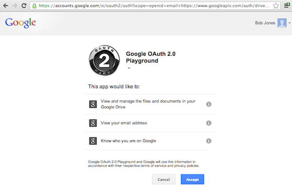 Google OAuth 2.0 Consent Screen