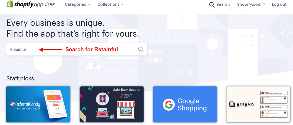 Shopify app store Search