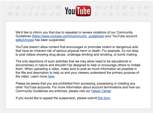 Censure de YouTube