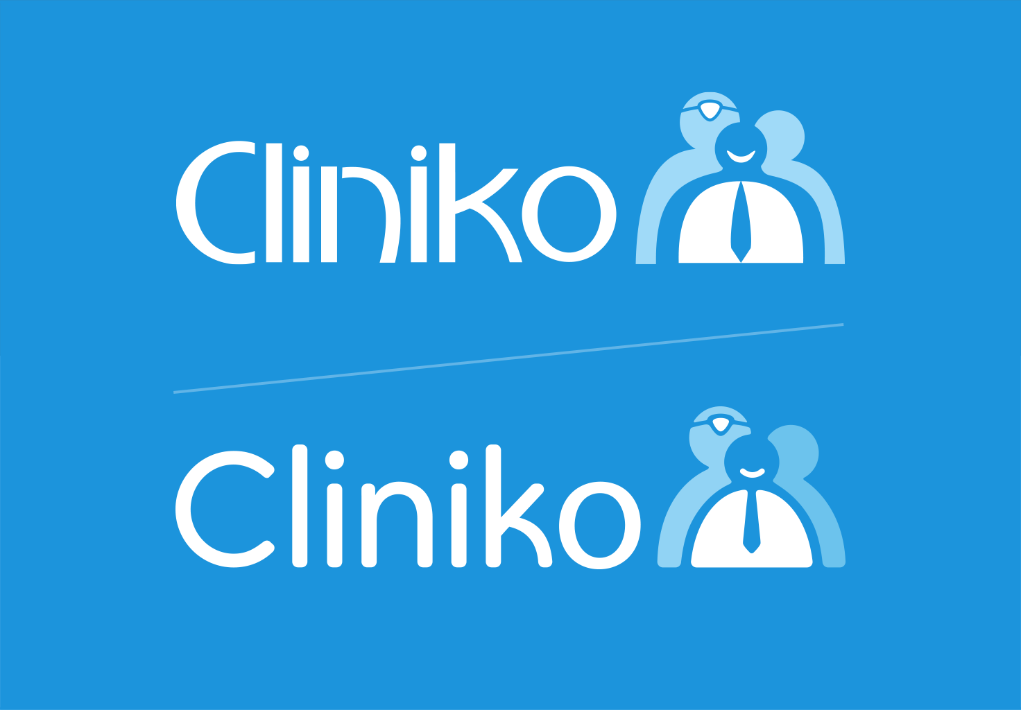 Cliniko's original logo (top) and the redesigned version (2013).