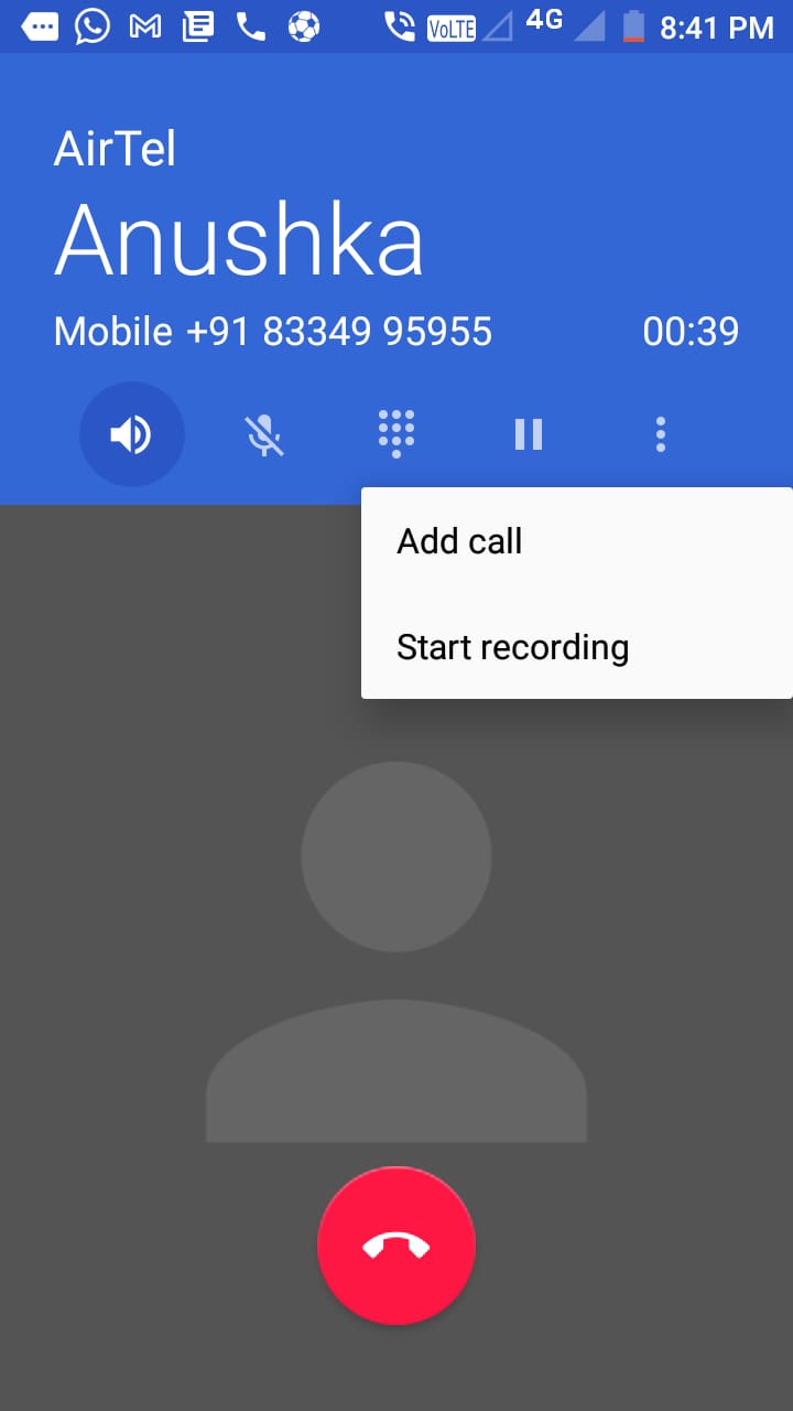 Built-in call recorder by Android