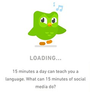 LOADING... 15 minutes a day can teach you a language. What can 15 minutes of social media do?