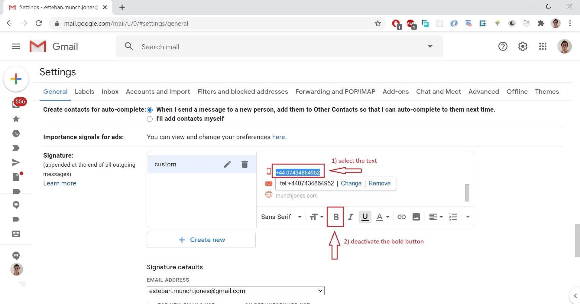 create custom email signature