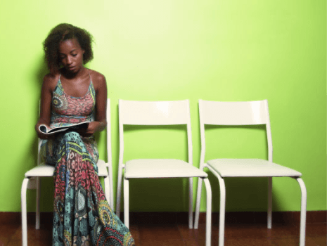 Woman waiting to have a safe abortion in Kenya