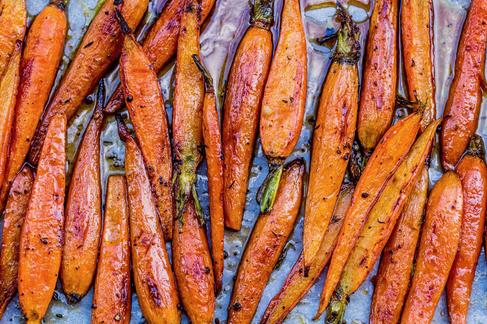 brown butter garlic maple roasted carrots