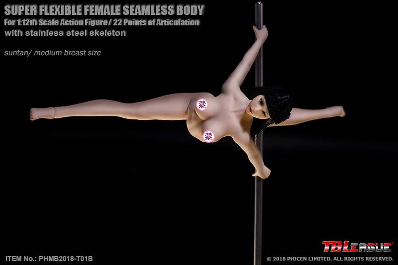 TBLeague T01B 1:12 Scale Figure Female Seamless Medium Bust Body (Suntan Skin Tone)