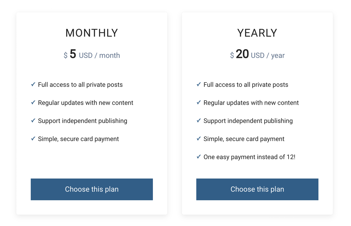 Subscription plans in aspire