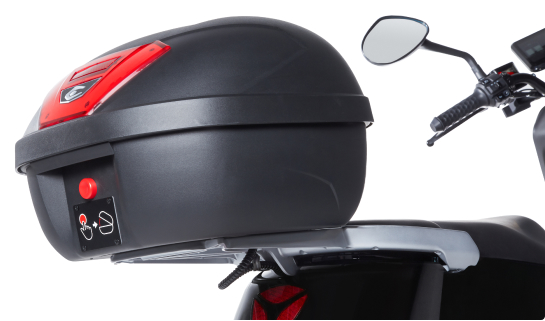 Wunder Mobility G5L moped, helmet case.