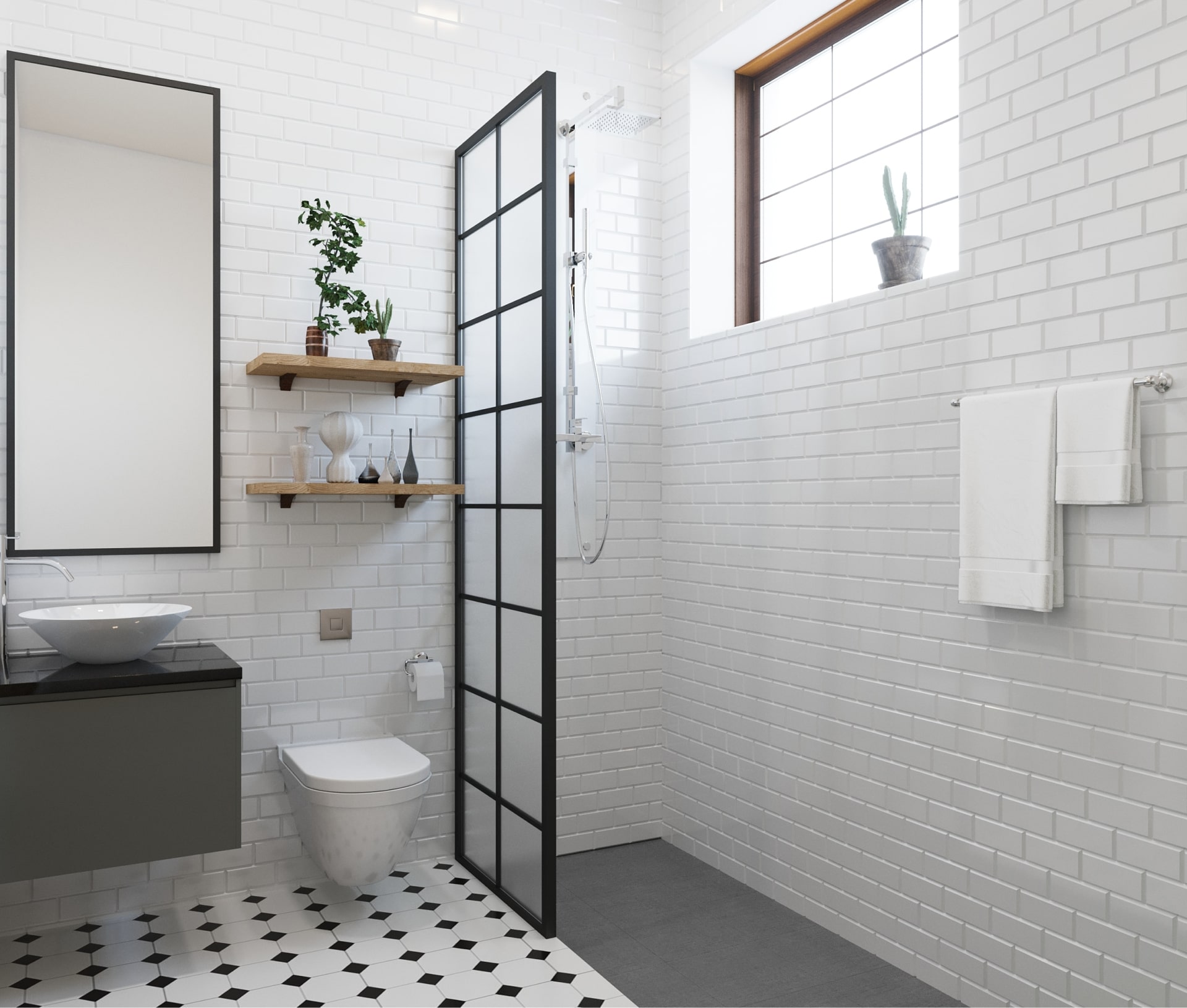Imagen de un cuarto de baño moderno y práctico