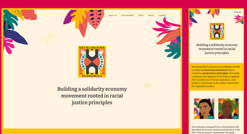 Decolonising Economic's desktop homepage and mobile homepage