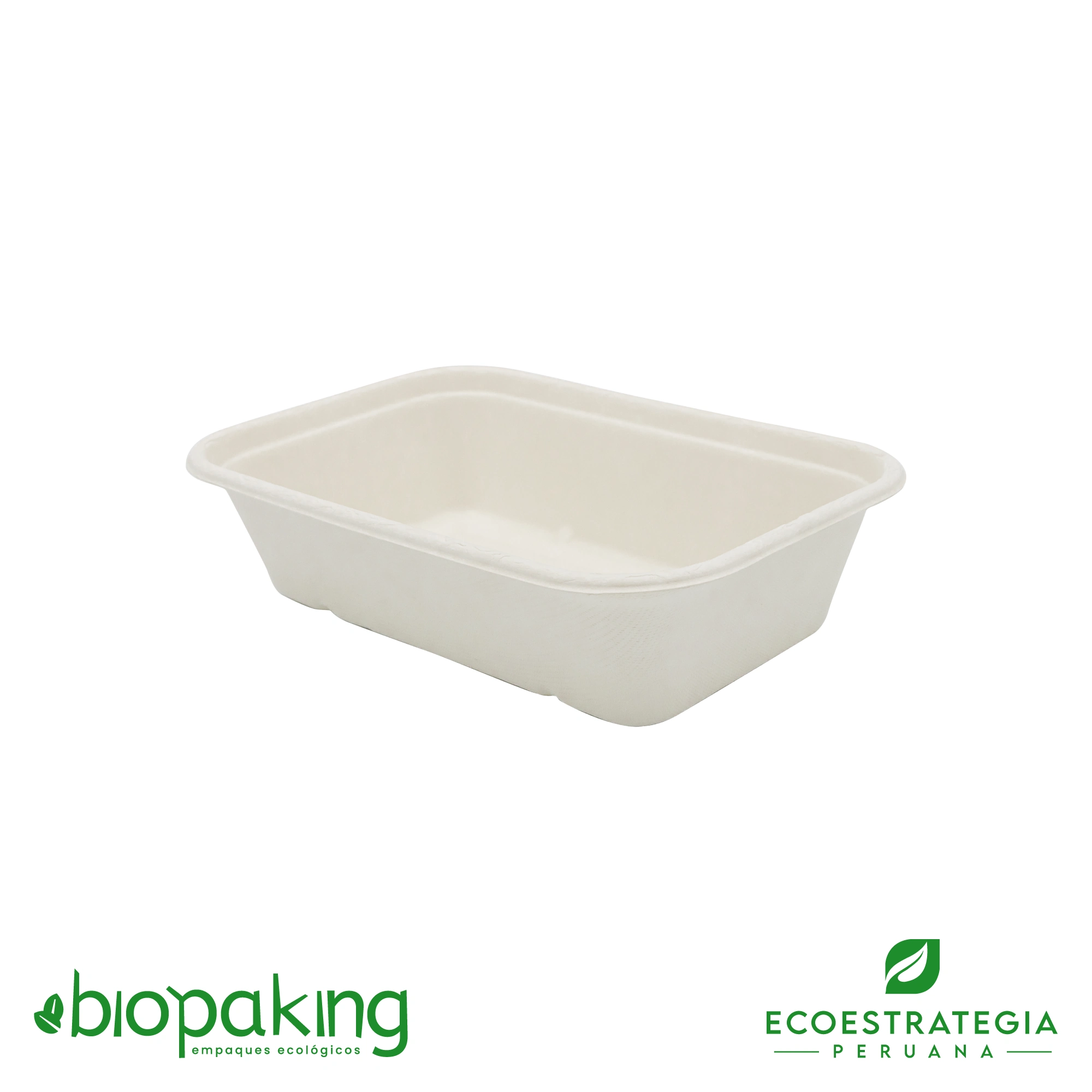 Esta bandeja biodegradable está hecho del bagazo de la caña de azúcar y pesa 32gr. Envases descartables con gramaje ideal, cotiza tus platos y tapers ecológicos