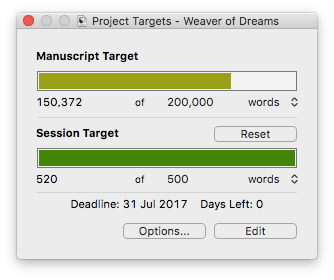 Day one starting word count
