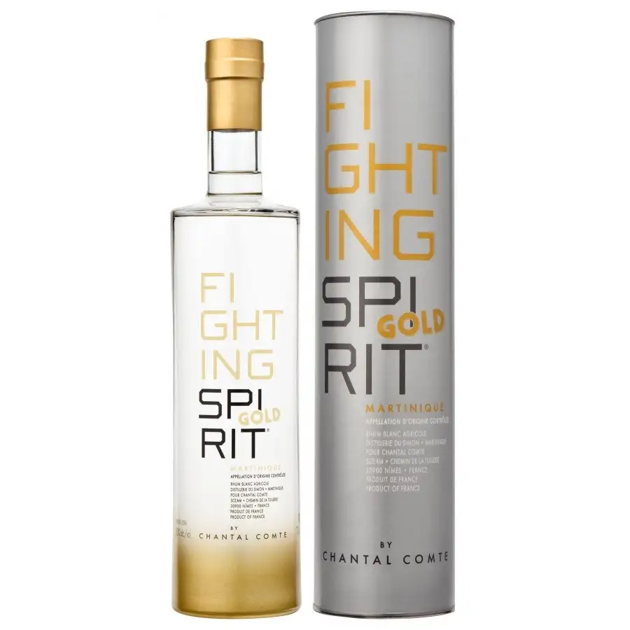 Image of the front of the bottle of the rum Fighting Spirit Gold