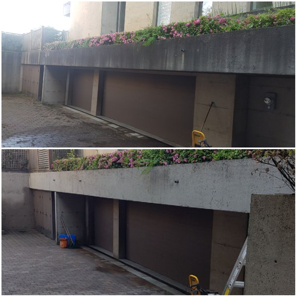 Flower wall before and after
