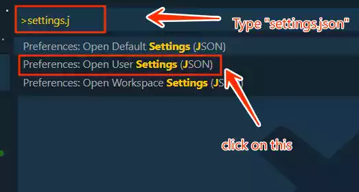 type settings.json
