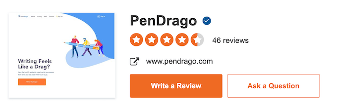overall Pendrago score at Sitejabber