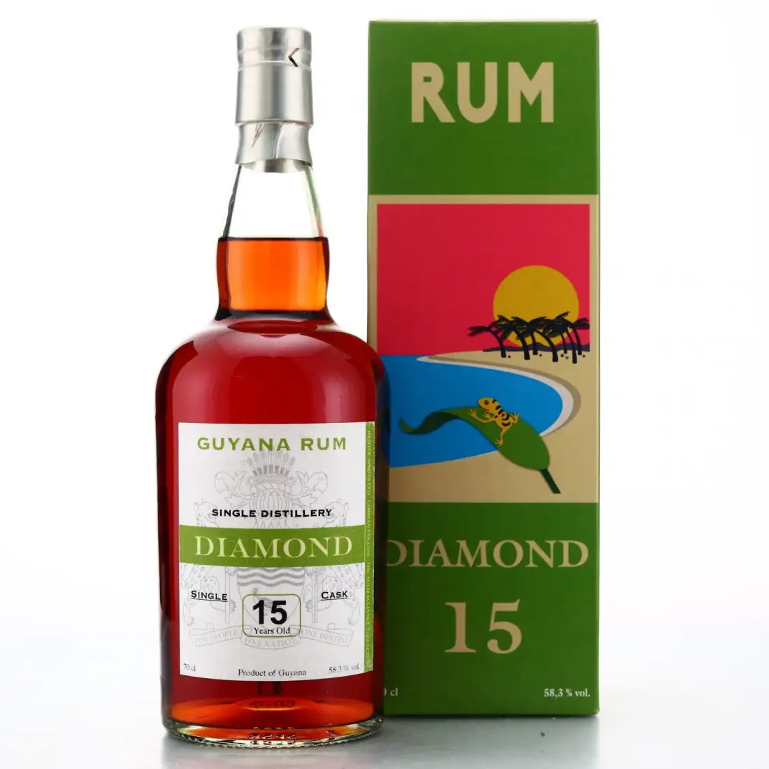 Image of the front of the bottle of the rum 2003