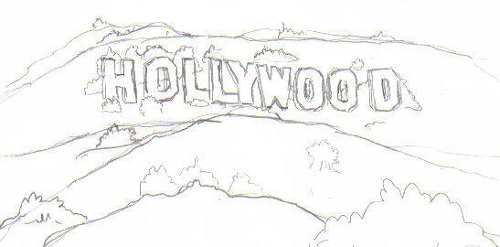 Hollywood Sign Sketch