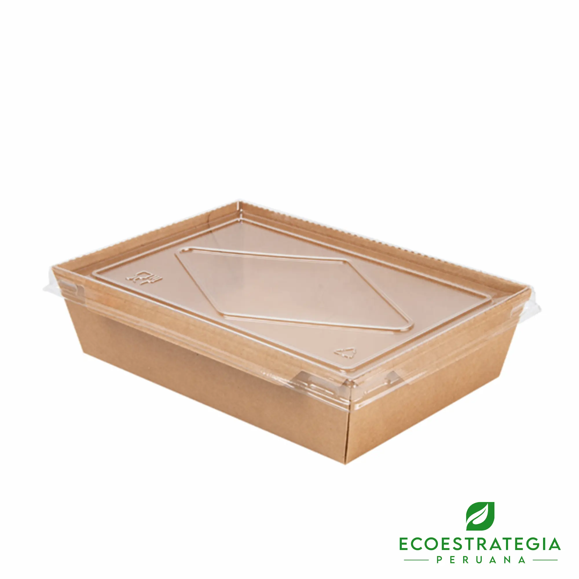 Esta bandeja biodegradable es de 1200ml y es de carton kraft. Envases descartables con gramaje ideal, cotiza tus bandejas, empaques, platos y tapers ecológicos
