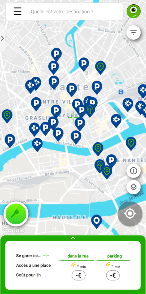 Carte des parkings de Nantes - Cocoparks
