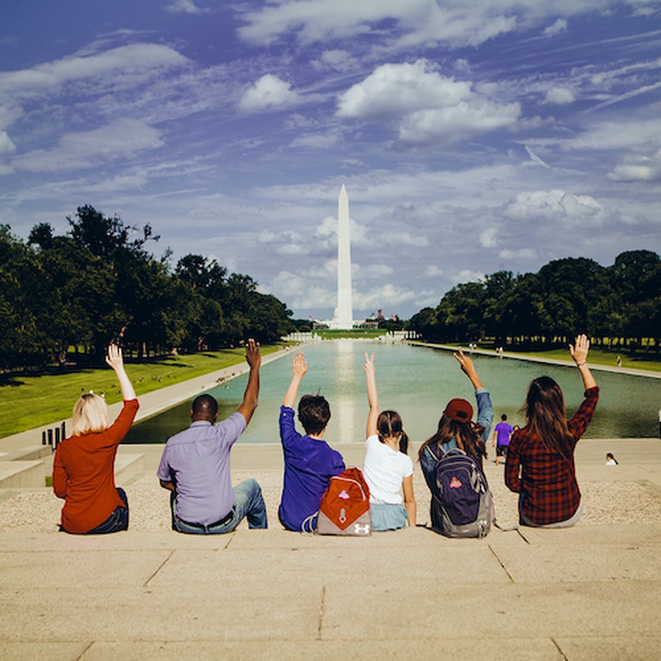 Education leaders gathered around Washington Monument