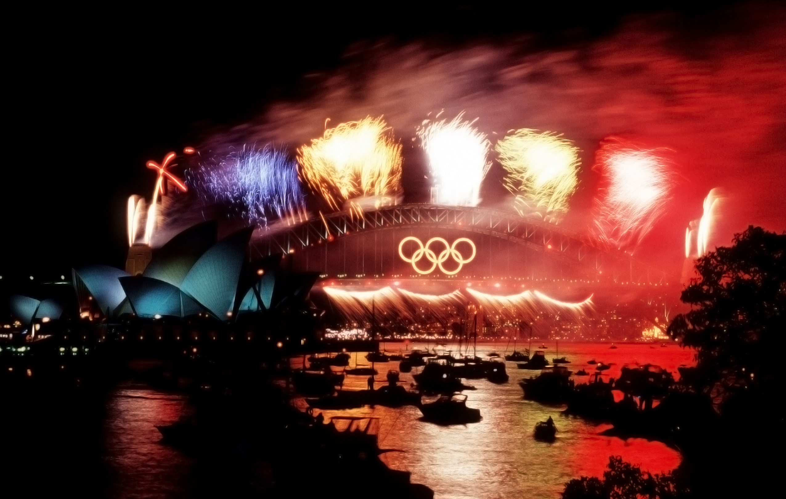 Sydney Harbour Bridge, 2000 Summer Olympics closing ceremony Sydney Harbour Bridge, 2000 Summer Olympics closing ceremony