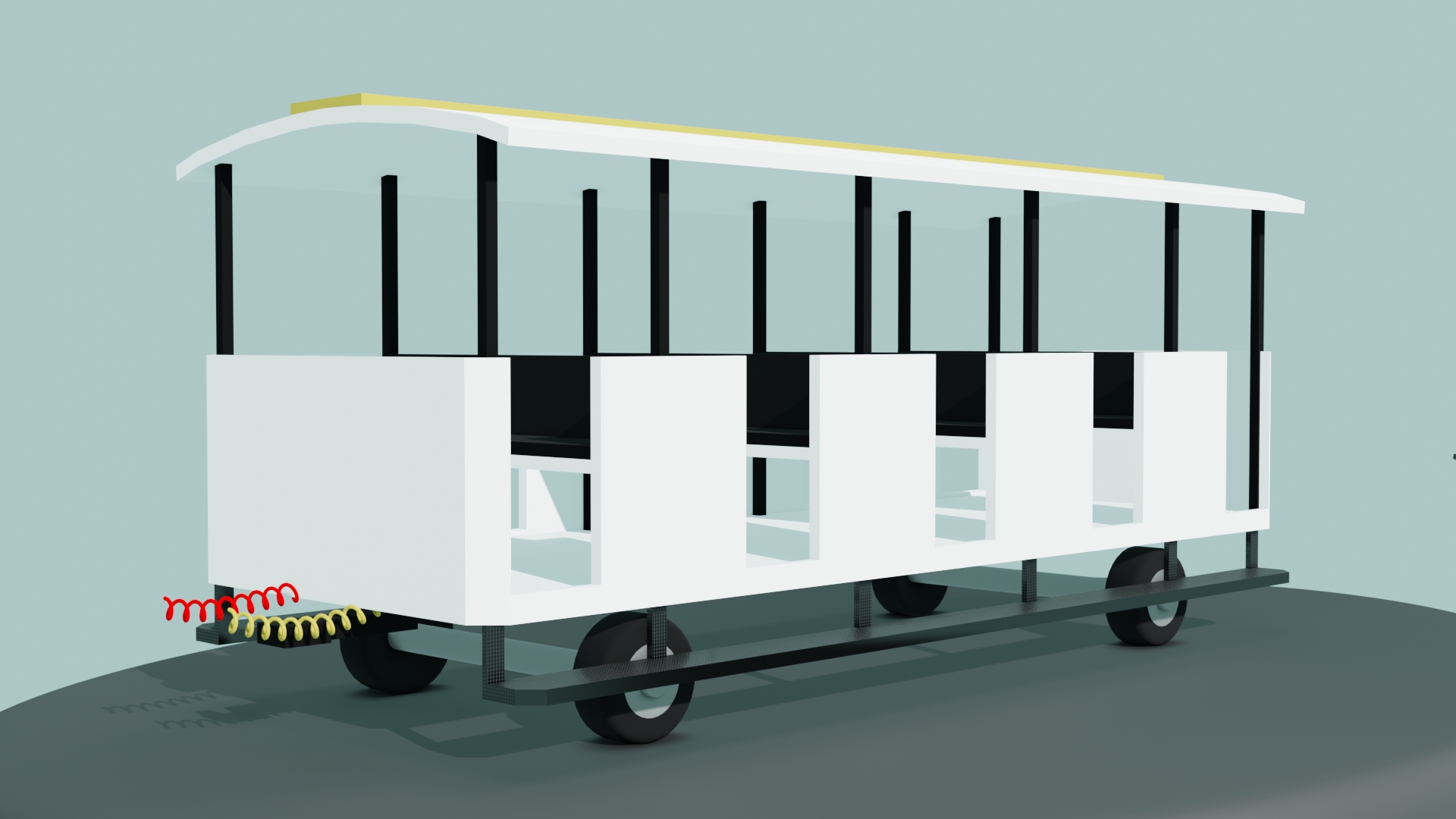 A 3D model of a wagon of a tourist train