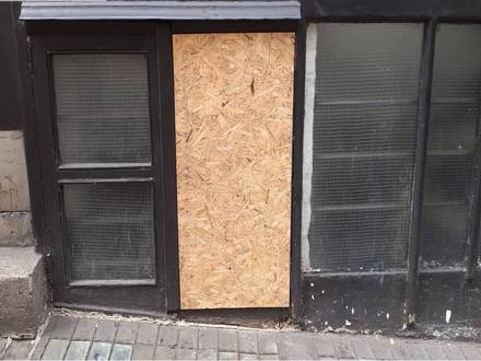 Timber Boarding up in a London Commercial Property